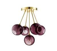 DESIGN BY US Ballroom Molecule ceiling light, purple, glass, 5-bulb