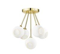 DESIGN BY US Ballroom Molecule ceiling light, white, glass, 5-bulb