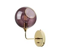DESIGN BY US Ballroom Short wall light, purple, glass, hand-blown