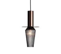 DESIGN BY US Harakiri pendant light, brown/smoke grey