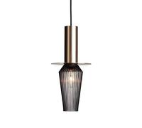 DESIGN BY US Harakiri pendant light, gold/smoke grey