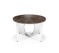 Design By Us This Is Art Coffee Table Chrome/ Brown Marble