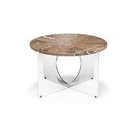 Design By Us This Is Art Coffee Table Chrome/ Gray Marble