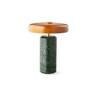 DESIGN BY US Trip LED rechargeable table lamp, green / orange, marble, glass, IP44