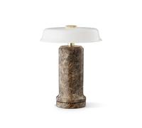 DESIGN BY US Trip No. 2 LED rechargeable table lamp, brown/white, marble, glass