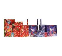 Design By Violet 31 Piece Christmas Kids Gift Wrapping Set - Includes Wrapping Paper Rolls, Gift Bags, Money Wallets, Gift Card Box & Tags - Fun & Colourful Festive Gift Wrap Kit for Children
