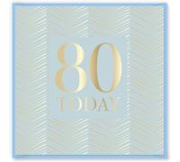 Design By Violet 80 Years Birthday Greeting Card Age 80 Happy Birthday Card For Him Man Thoughtful Present Blank Inside With Stylish Herringbone Design 15cm x 15cm