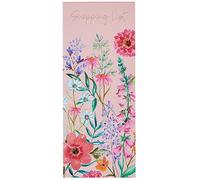 Design By Violet Aurora Shopping List - Elegant Pink Floral Design with Gold Foil Finish - Magnetic Shopping List Pad for Grocery Planning