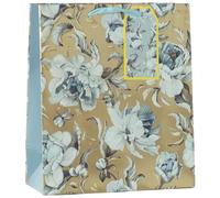 Design By Violet Blue Peonies Beautiful Floral Paper Gift Bag With Matching Gift Tag Spring Flowers Birthday Mother's Day Easter Valentines Medium