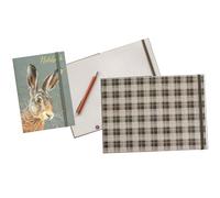 Design By Violet Cedar & Sage Hare A5 Ruled Notebook with Elastic Closure | A5 ruled notebook with gold foil cover, 64 pages of 100GSM paper. Ideal for journaling, planning and everyday writing.