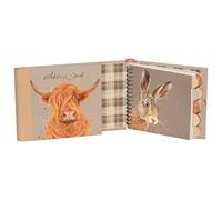 Design By Violet Cedar & Sage Highland Cow and Wild Hare Address Book - Hardback Contact Book with 520 Entries for Animal Lovers