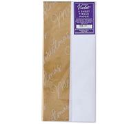 Design by Violet Christmas Gold/White Merry Christmas Text 4 Sheets Decorative Tissue Paper for Gift Wrapping Present Crafts Wrapping Paper 50cm x 70cm - Festive Tissue Paper - Christmas Tissue Paper