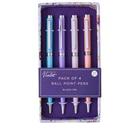 Design By Violet Fleur Flower Design Pack of 4 Ballpoint Pens in Gift Box Contemporary Design Gift Back to School Office Stationary