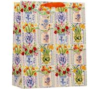 Design By Violet Floral Vase Design Large Gift Bag - Decorative Paper Birthday Gift Bag with Ribbon Handles for Birthdays, Anniversaries and Mother’s Day Gifting