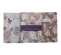 Design By Violet Foxglove Floral A5 Notebooks - Pack of 3 Ruled Notebooks for Gifting for Her and Back to School