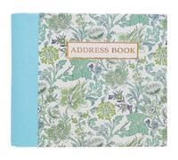 Design By Violet Fresh Blooms Address Book - Luxury Light Blue Floral Design with Gold Foil Accents - Elegant Address Book for Organising Contacts and Notes