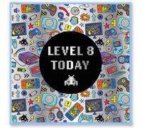 Design By Violet Gamer Level Up 8 Today Birthday Greeting Card Age 8 Happy Birthday Card For Boy Girl Thoughtful Present Blank Inside With Stylish Gamer Design 15cm x 15cm
