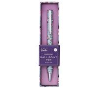 Design By Violet Harmony Single Pack Pen - Light Blue Ballpoint Pen with Floral Pattern & Clip - Stylish Gift for Writers & Stationery Lovers, Perfect for Birthdays & Special Occasions