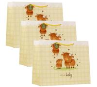 Design By Violet Hello Baby Highland Cow Large Shopper Bags Pack of 3