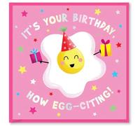 Design By Violet How Egg-Citing Birthday Greeting Card For Him Her Happy Birthday Thoughtful Present Blank Inside With Pink Envelope Stylish Design 15cm x 15cm