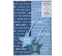Design By Violet Light and Dark Blue Print Gift Wrap Paper For Father’s Day, Dad, Birthday, Occasions, Presents - 2 Sheets & 2 Gift Tags - Best Dad, Just For You, Father - 50cm x 70cm