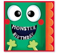 Design By Violet Little Monster Birthday Greeting Card For Kids Boys Happy Birthday Card Thoughtful Present Blank Inside With Red Envelope Stylish Monster Design 15cm x 15cm
