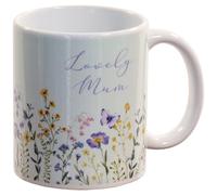 Design By Violet Lovely Mum Floral Mug - Ceramic Mother’s Day Mug with Wild Flower Design, Thoughtful Gift for Mum, Nan or Grandma, Ideal for Tea and Coffee