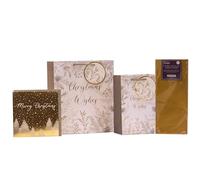 Design By Violet Luxury Christmas Wishes Gift Bag and Card Set - Includes 2 Gift Bags, Tissue Paper and Christmas Card - Gift Bag for Christmas, Gift Wrap