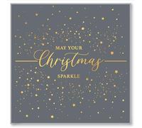 Design By Violet May Your Christmas Sparkle Christmas Card Star Sparkle Design - 15cm x 15cm - Silver Envelope, Blank Insert - Xmas Card, Card for Christmas, UK Design