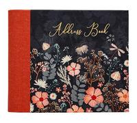 Design By Violet Midnight Madness Address Book - Elegant Navy Blue Floral Design with Foil Finish - 132 Pages, 520 Entries for Contacts & More