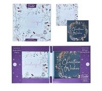 Design By Violet Pack of 10 Assorted Christmas Cards Winter Wonderland Design - 2 Designs Christmas Wishes and Have a Wonderful Christmas - Eco Friendly Packaging