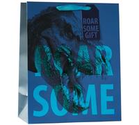 Design By Violet Roarsome Gift Dinosaur Paper Gift Bag With Matching Gift Tag Blue Childs Happy Birthday Kids Gift Wrap Occasion Present Large