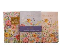 Design By Violet Safron Floral A5 Notebooks - Pack of 3 Ruled Notebooks for Gifting for Her and Back to School