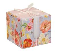 Design By Violet Saffron Floral Memo Block - Decorative Desk Note Cube for Gifting for Her and Back to School