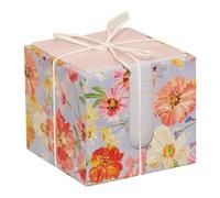 Design By Violet Saffron Floral Memo Block - Decorative Desk Note Cube for Gifting for Her and Back to School