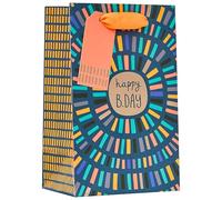 Design By Violet Sunburst Small Gift Bag - Colourful Jazzy Design with Happy Birthday Message - Vibrant Birthday Gift Bag, Perfect for Birthdays