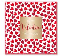 Design By Violet To My Valentine With Love Greeting Card Valentines Day Card For Girlfriend Boyfriend Love Blank Inside With Red Envelope Stylish Heart Design 15cm x 15cm
