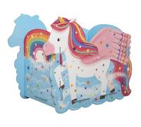 Design By Violet Unicorn Large Gift Box for Presents with 83 Alphabet Stickers to Personalise - Cardboard Treat Box Basket for Children’s Birthday Gifts, Toys, Sweets and Party Displays