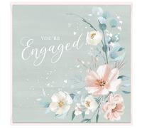 Design By Violet With Love You're Engaged Greeting Card - Elegant Floral Design - Blank Inside for Personal Message - Ideal Engagement Card for Couples