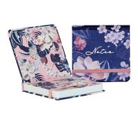 Design By Violet Zara Floral Mini Jotter - Compact Notebook with Elastic Closure & Gold Foil Detail - Gifting for Her, Back to School Stationery