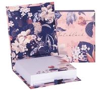 Design By Violet Zara Floral Note Block with Pen - 270 Page Desk Note Pad for Gifting for Her and Back to School