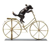 Design Dog with Bicycle Design, Funny Decorative Object Dog on Golden Bicycle...