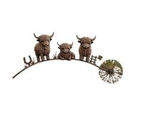 Design Garden Stake Dandelions Wire Sculpture, Highland cattle | Creative Design, Wire Art Figure, Nature-Inspired Decor, for Outdoor Planter Flower Bed
