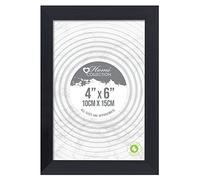 Design Group Black Ribbed Design Freestanding Wall Mount Picture Photo Frame 4 x 6''