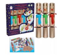 Design Group Leaping Reindeer Game Christmas Crackers 30cm - Pack of 6 Festive Crackers with Hats, Jokes, Dingbat Puzzle & Reindeer Game - Plastic-Free Christmas Table Fun