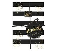 Design Group Monochrome Jungle Tropical Noir Set of 3 Soft Cover Mini Notebooks Gift Tied, 18x12cm, ankPNNB