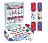 Design Group Santa’s Sleigh Ride Game Christmas Crackers 30cm - Pack of 6 Festive Crackers with Hats, Jokes & Mini Game - Plastic-Free Christmas Table Entertainment