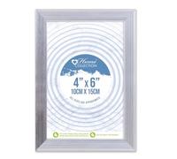 Design Group Silver Ribbed Design Freestanding Wall Mount Picture Photo Frame 4 x 6''