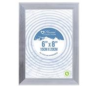 Design Group Silver Ribbed Design Freestanding Wall Mount Picture Photo Frame 6 x 8 inch