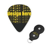 Design Guitar pick Custom Logo Text Here For Acoustic Guitar, Violin, Ukulele, Bass (6 Packs)